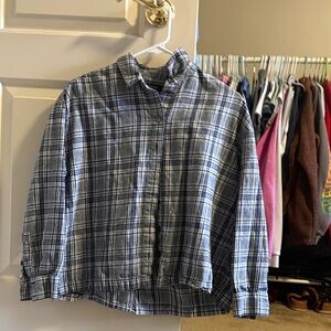 Madewell Navy and White Plaid Casual Shirt